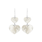 AE-1170-MOP Sterling Silver Heart Shape Earring With Mother Of Pearl Jewelry Bali Designs Inc